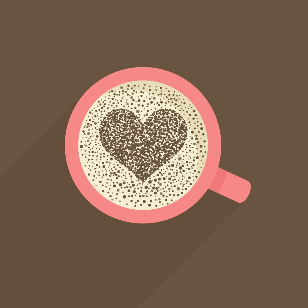 Coffee Cup with heart. Vector illustration