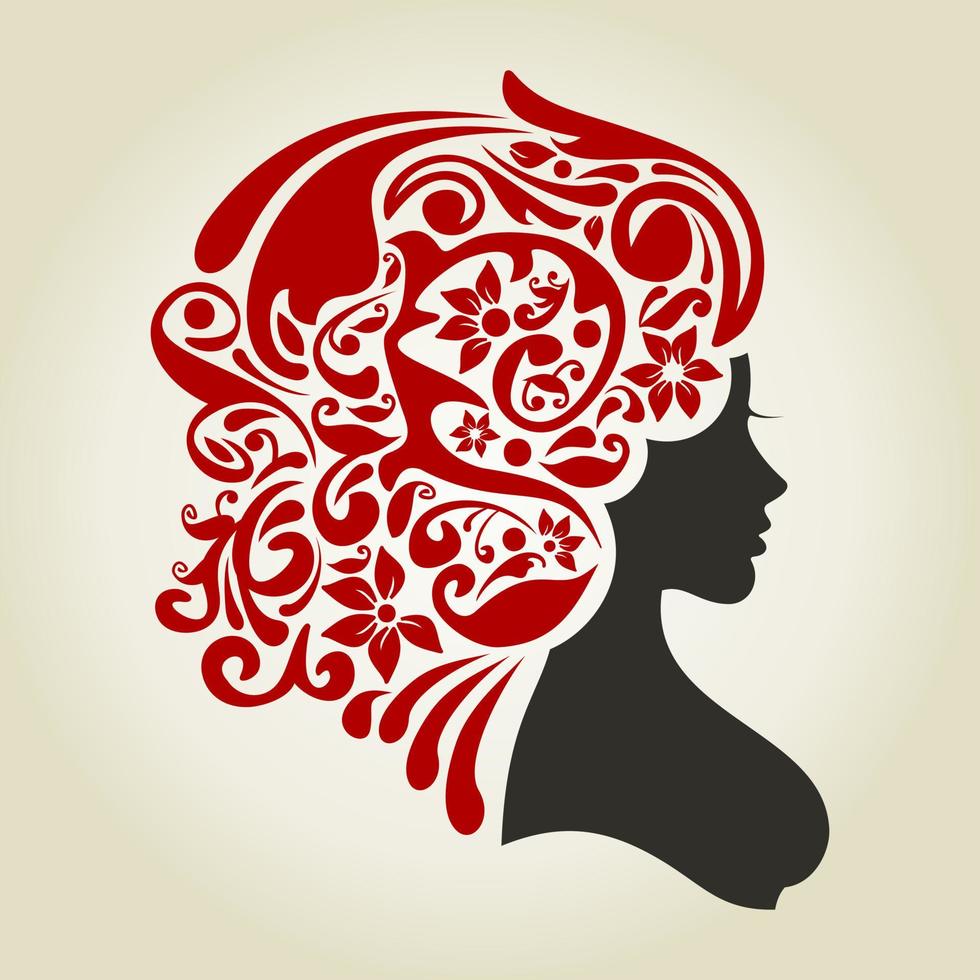 Hairstyles of female hair. A vector illustration