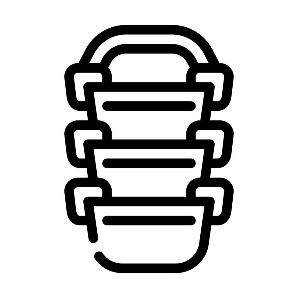 multi-tiered lunchbox line icon vector illustration black