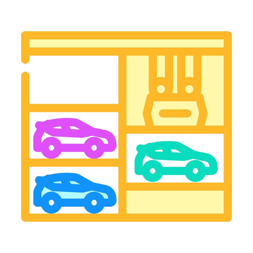 lift in multi level parking color icon vector illustration