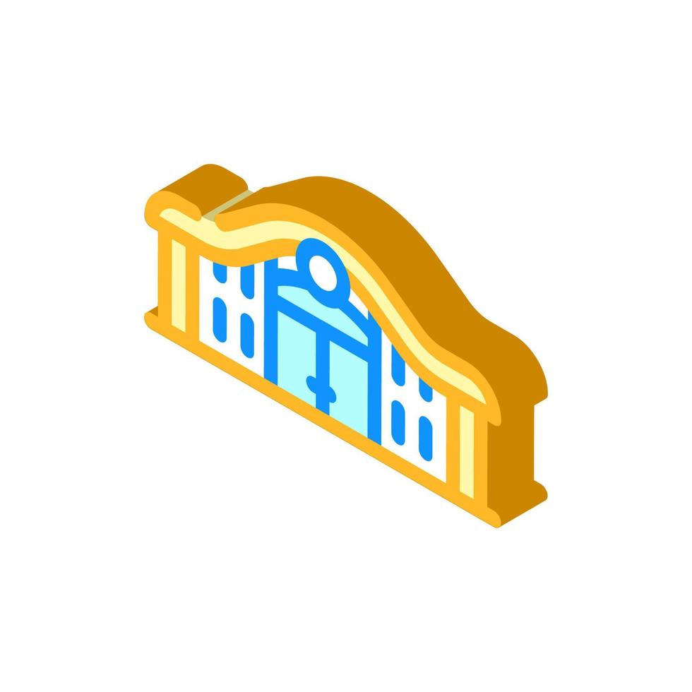 railway station isometric icon vector illustration