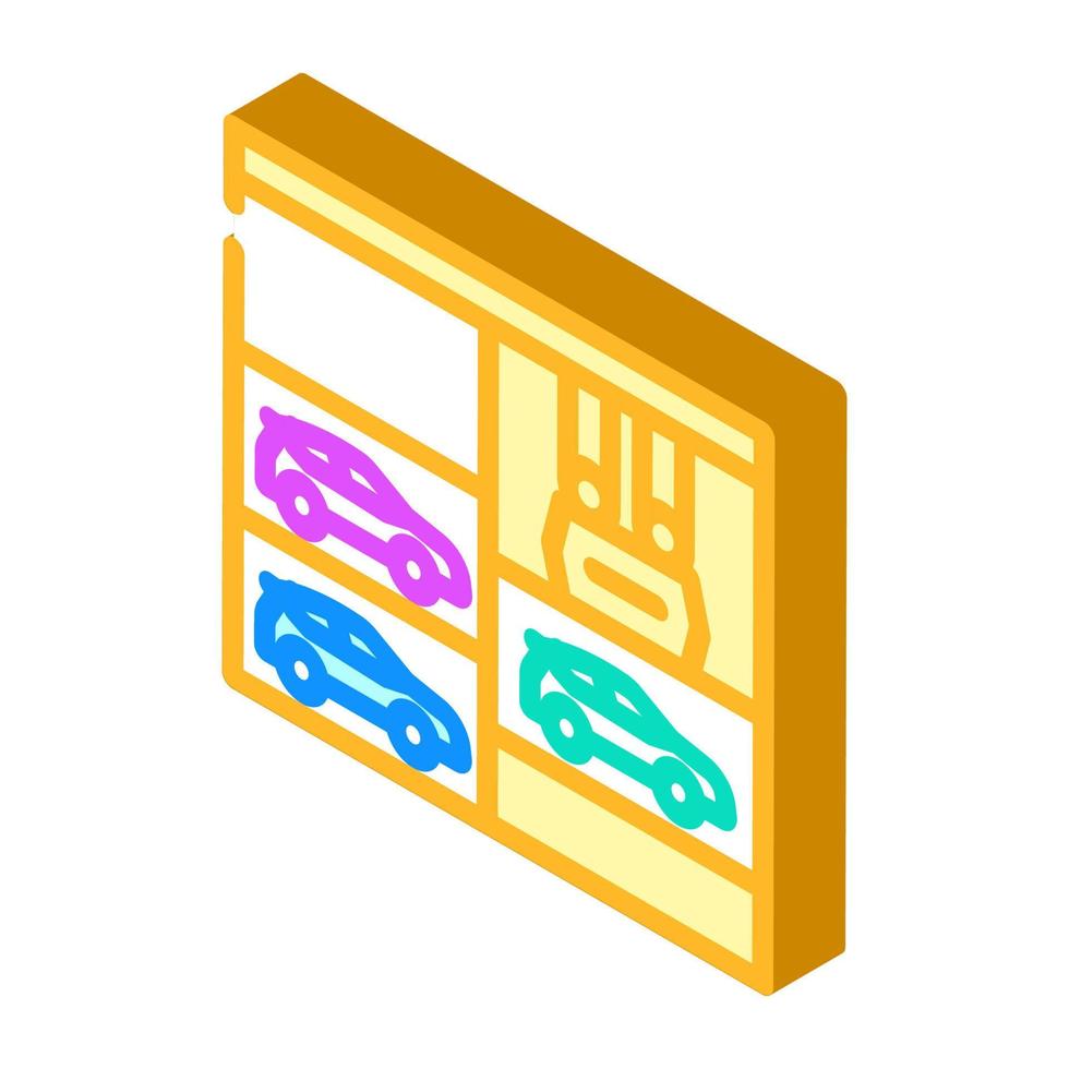 lift in multi level parking isometric icon vector illustration