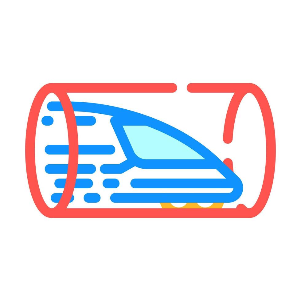 Ilustración de vector de icono de color de ferrocarril hyperloop