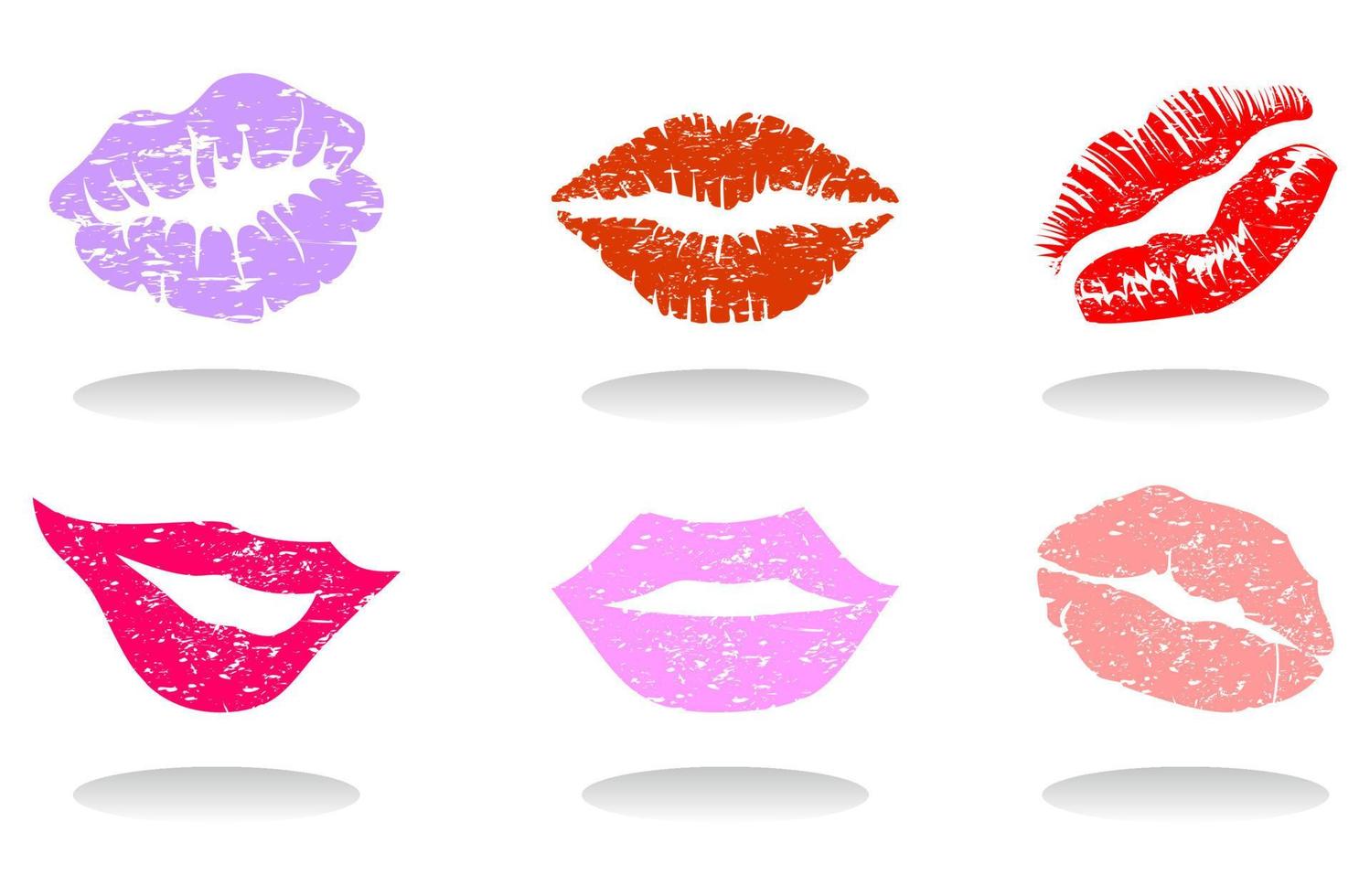 Set red the girl of lips. A vector illustration