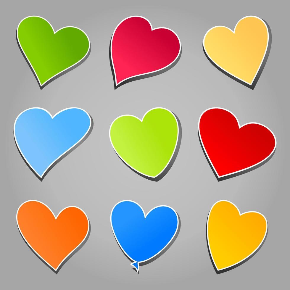 Set of icons on a theme heart. Vector illustration