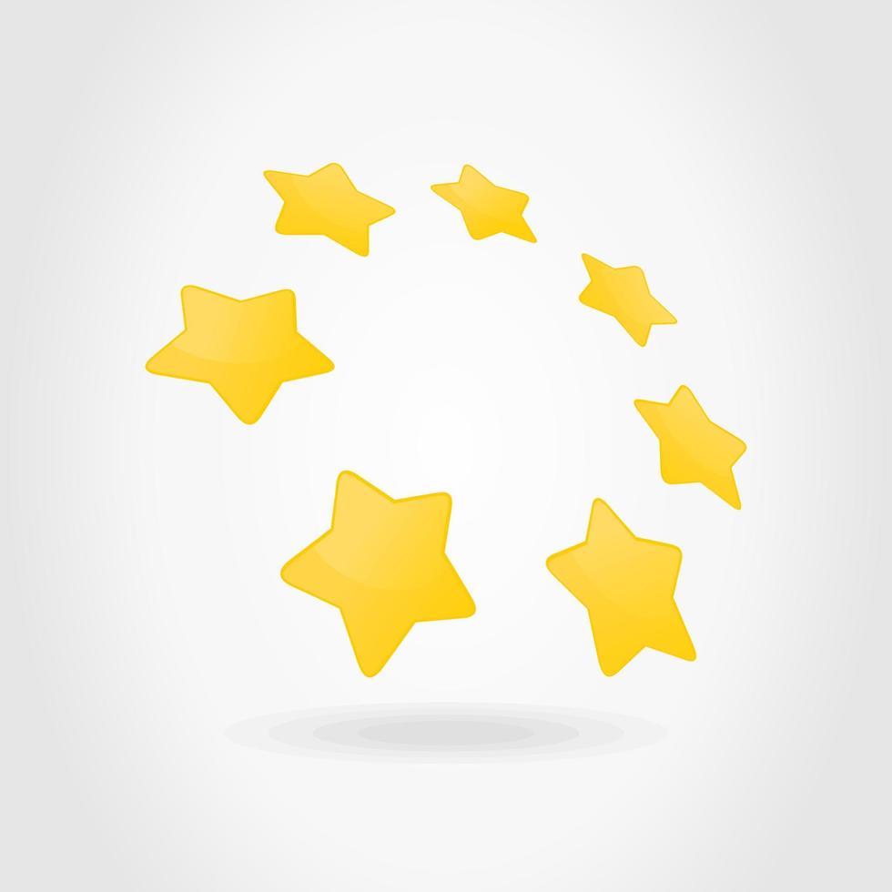 Gold star in a circle. A vector illustration