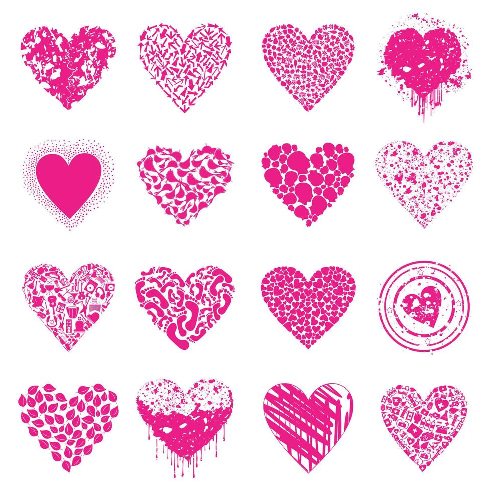 Set of icons on a theme heart. Vector illustration