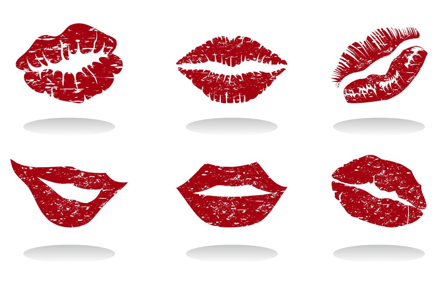 Set red the girl of lips. A vector illustration