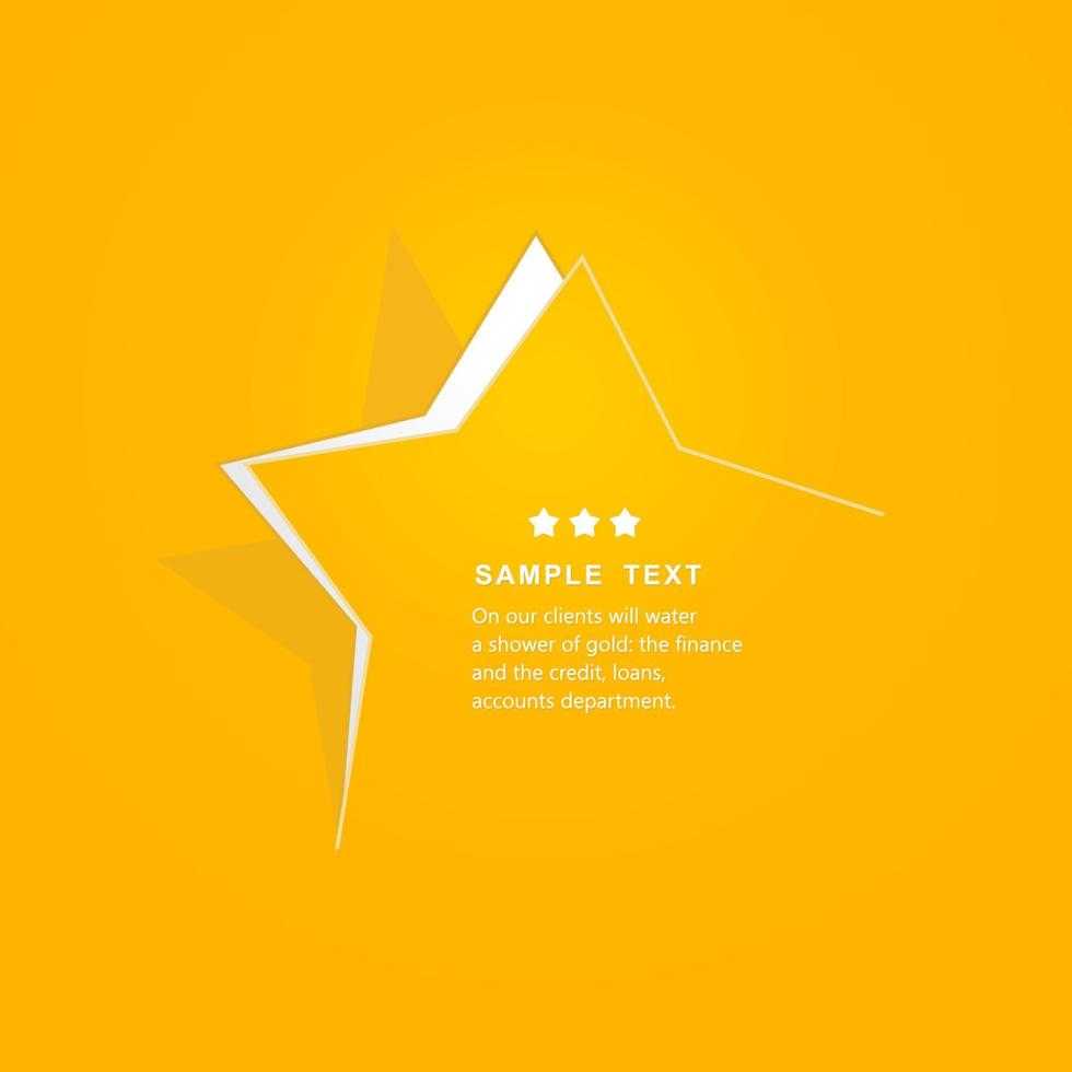 Gold star in a frame. A vector illustration