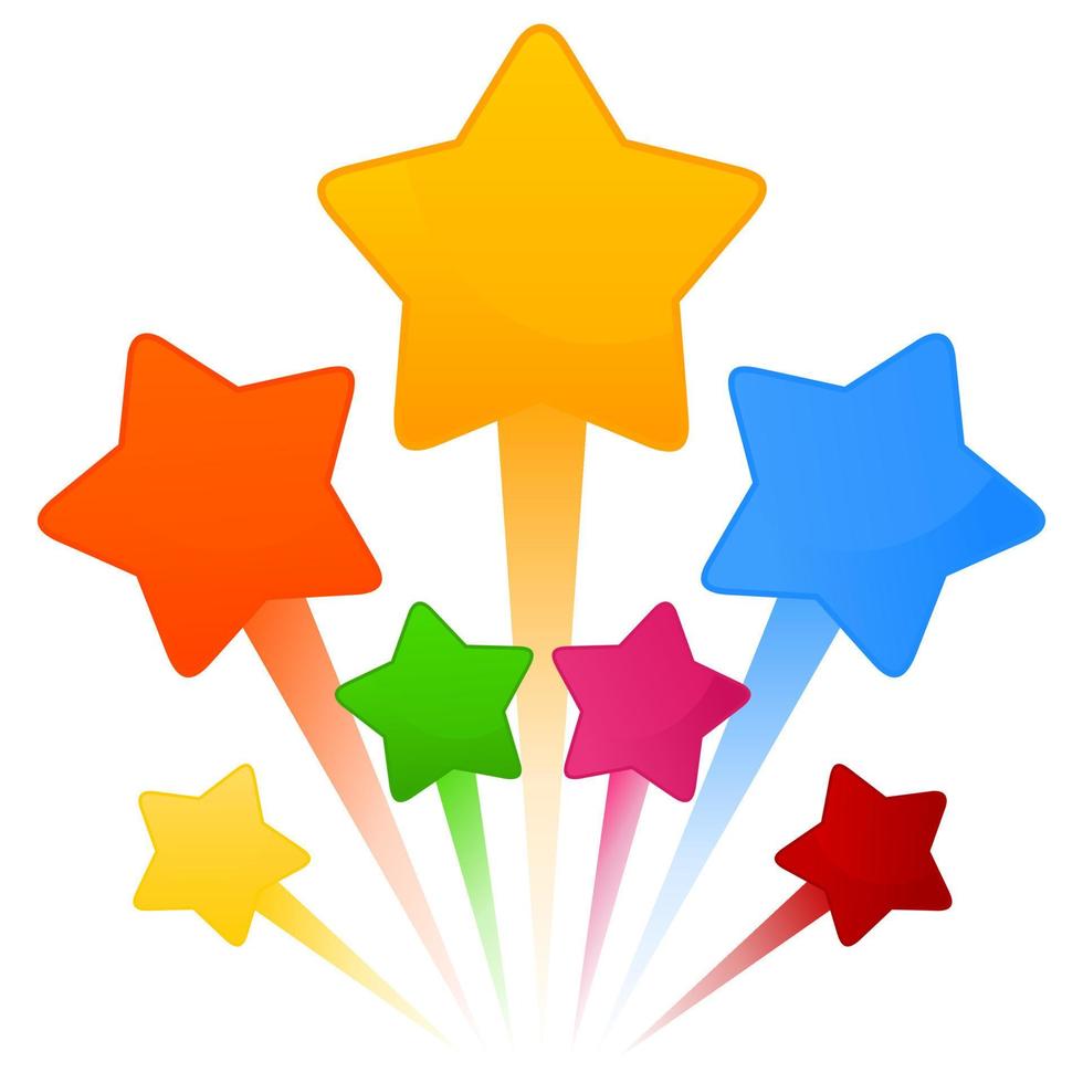 Salute from stars of different colour. A vector illustration