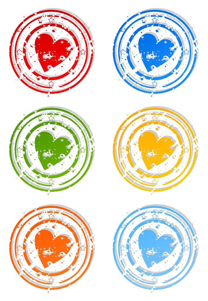 Set of icons on a theme heart. Vector illustration