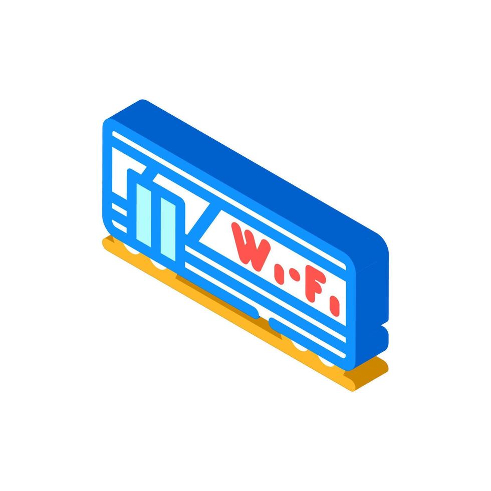 wagon with wifi isometric icon vector illustration