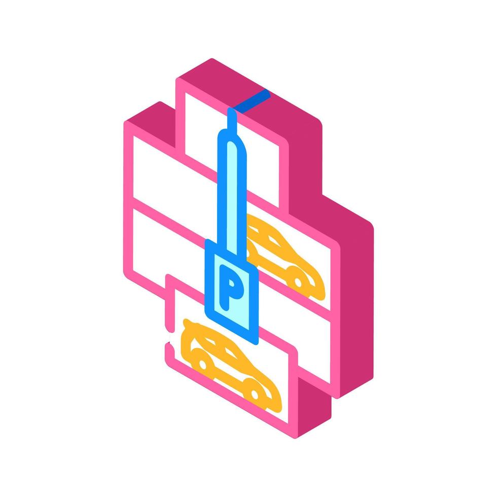 multi-level parking isometric icon vector illustration