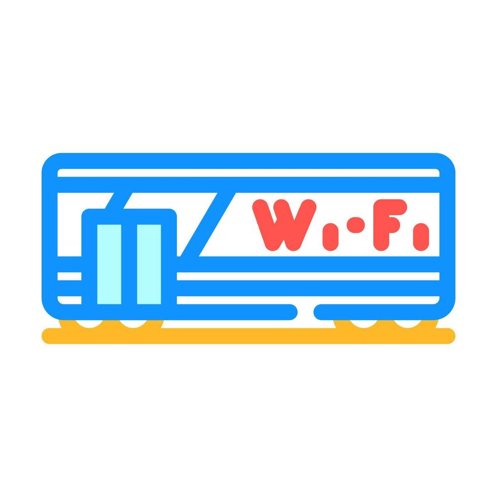 vagón con ilustración de vector de icono de color wifi