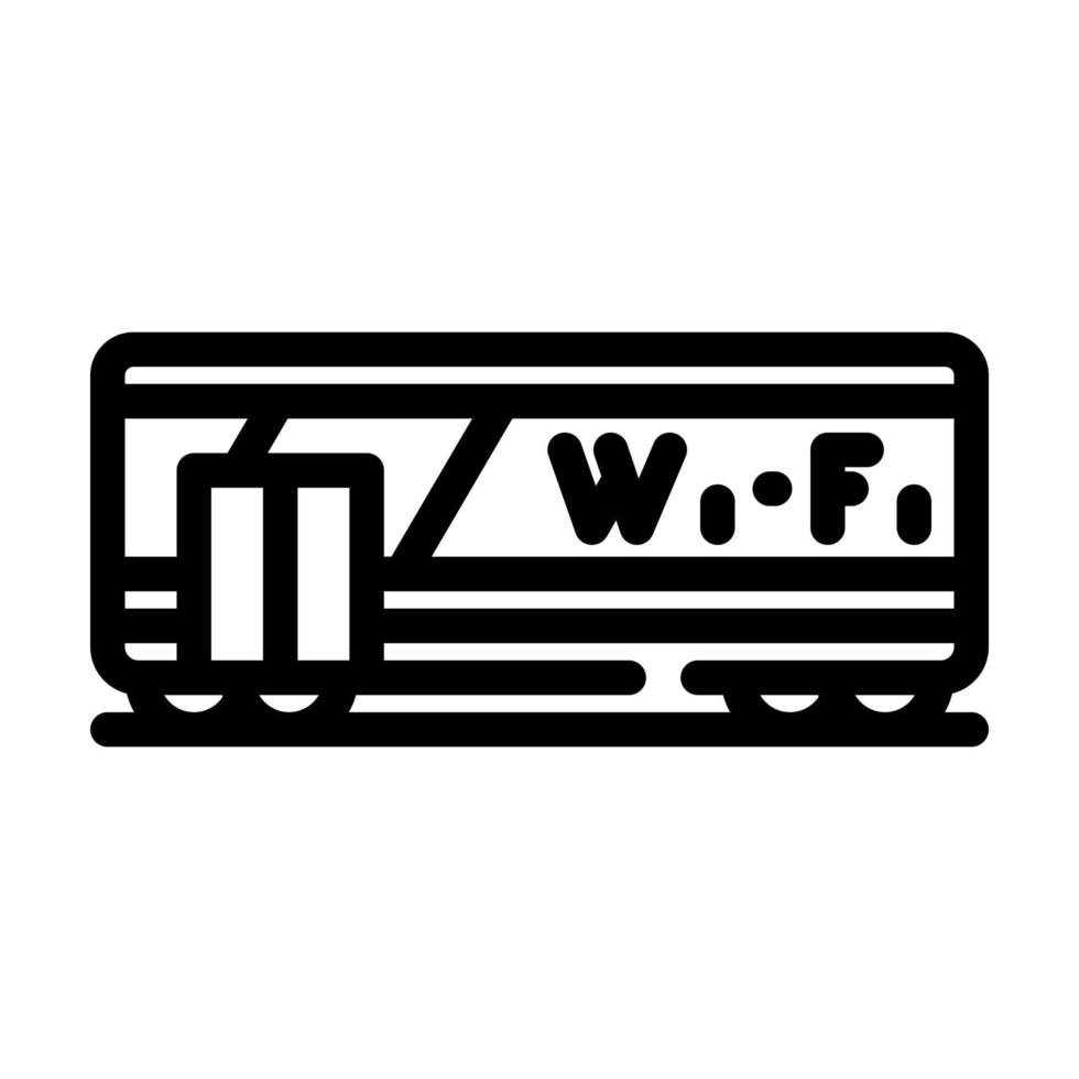 vagón con ilustración de vector de icono de línea wifi
