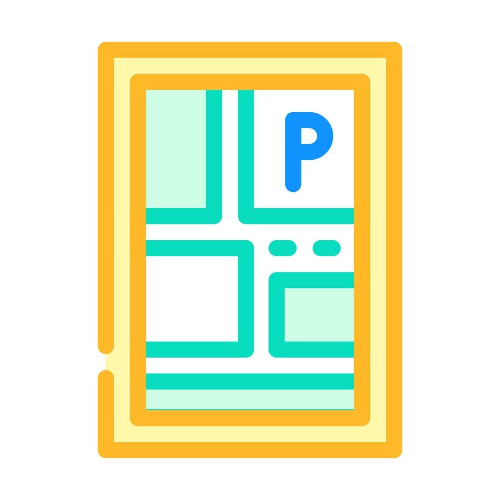 parking location on map color icon vector illustration