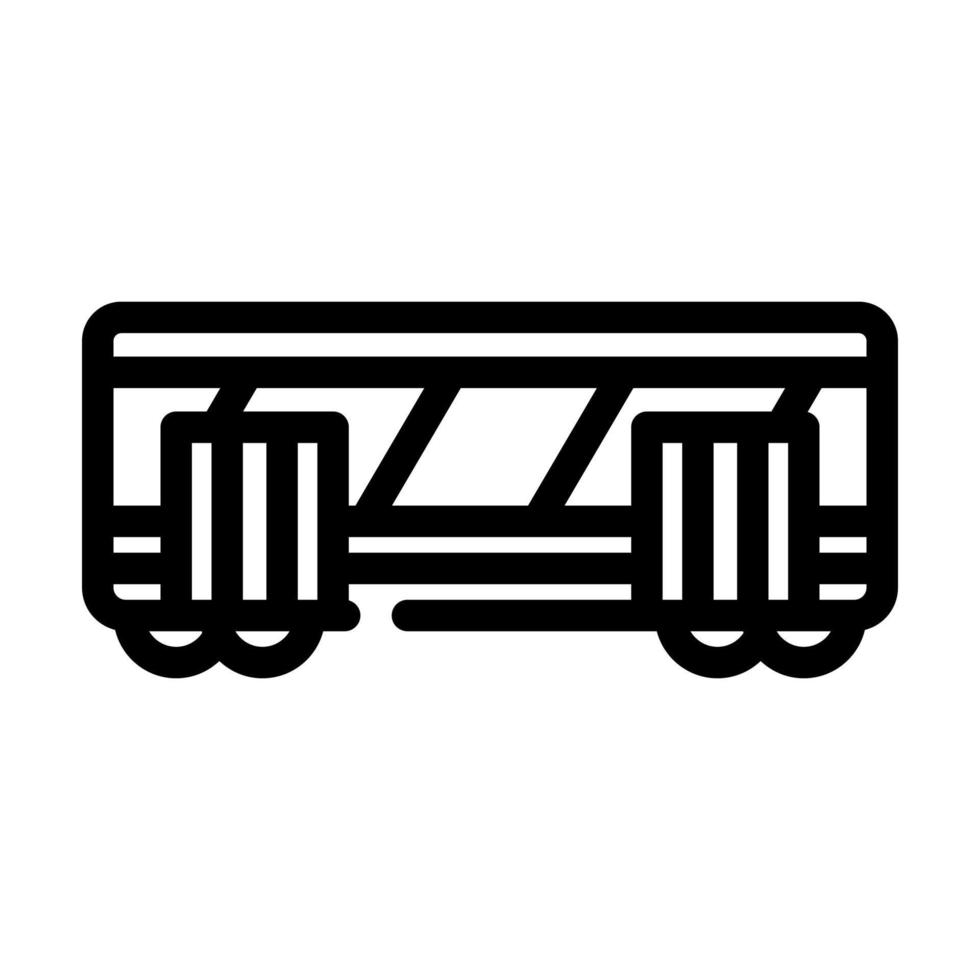 ilustración de vector de icono de línea de vagón de ferrocarril