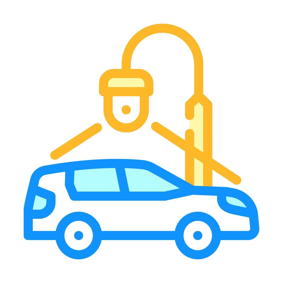 car parking video surveillance color icon vector illustration