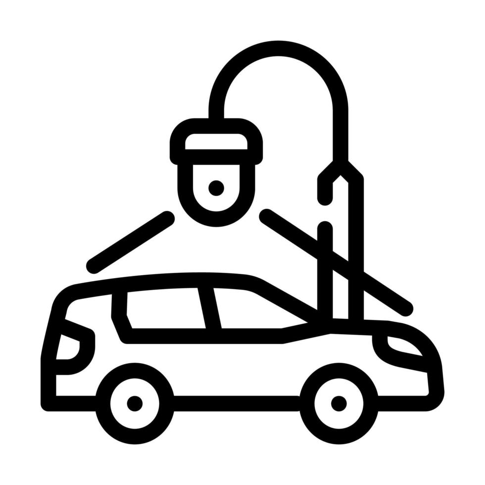 car parking video surveillance line icon vector illustration