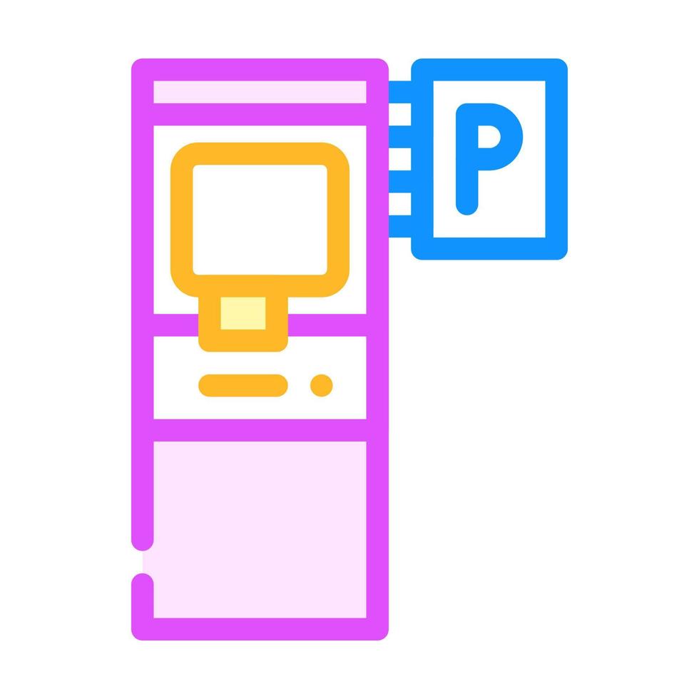 máquina electrónica para comprar boleto de estacionamiento icono de color ilustración vectorial vector