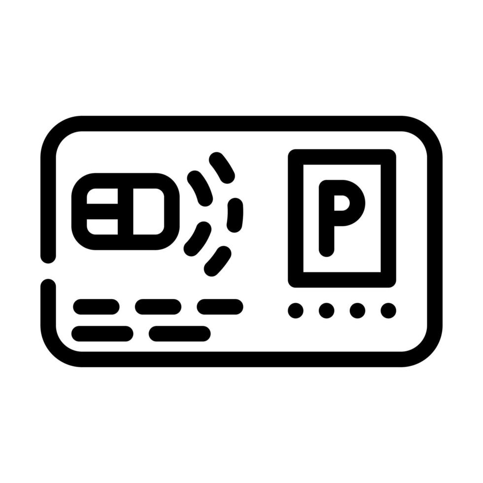 Pase tarjeta estacionamiento línea icono vector ilustración