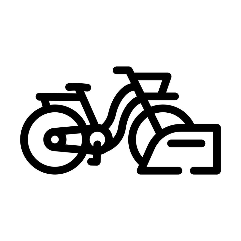 ilustración de vector de icono de línea de estacionamiento de bicicletas