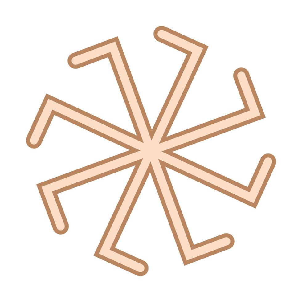 Kolyadnyk, a Slavic symbol decorated with an ornament of Scandinavian weaving. Beige trendy design vector