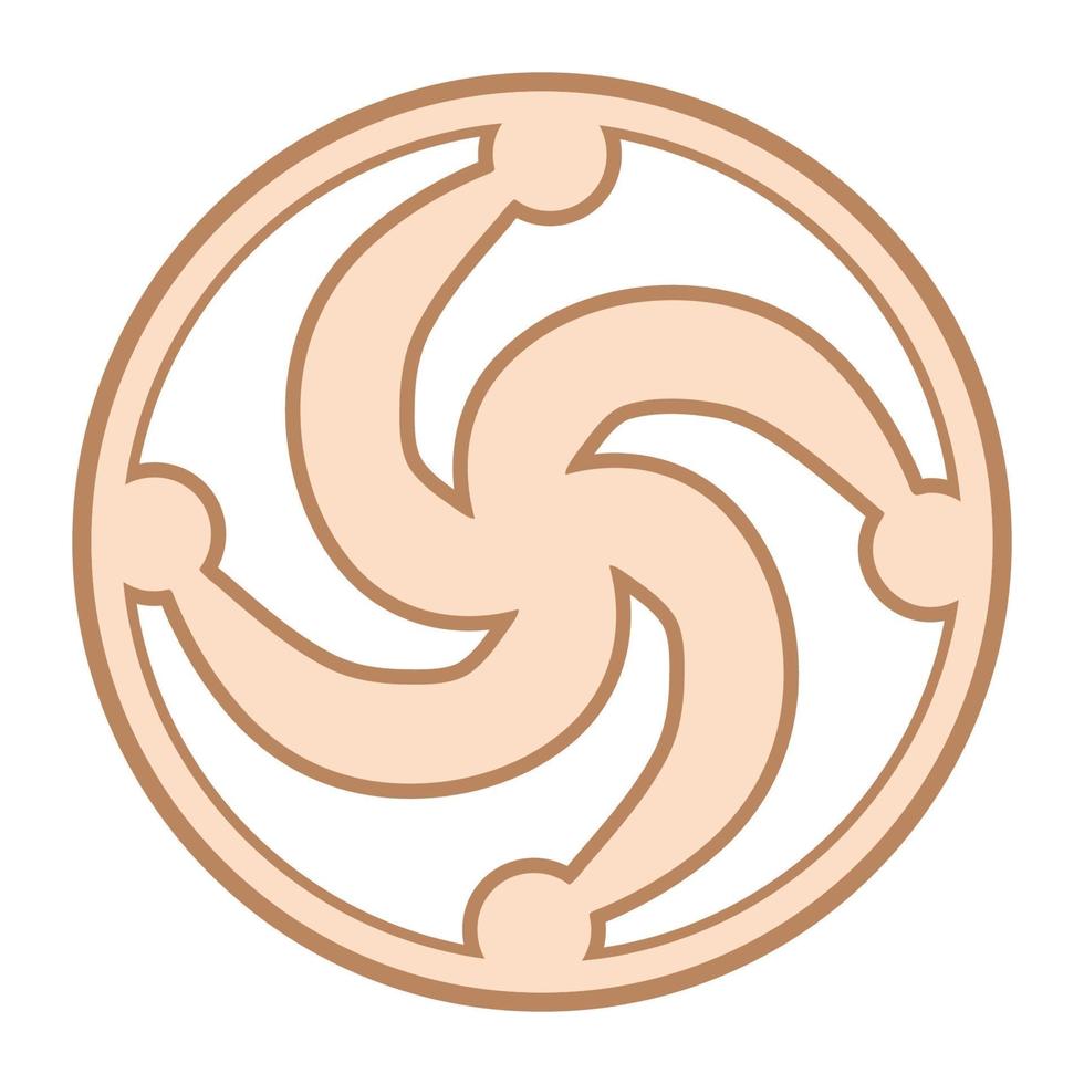 símbolo de varilla, un antiguo símbolo eslavo, decorado con patrones escandinavos. diseño de moda beige vector