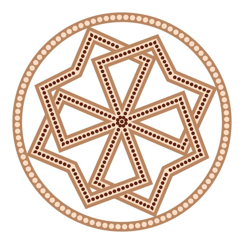 Molvinets, a Slavic symbol decorated with Scandinavian weaving ornaments. Beige trendy, design with runes vector