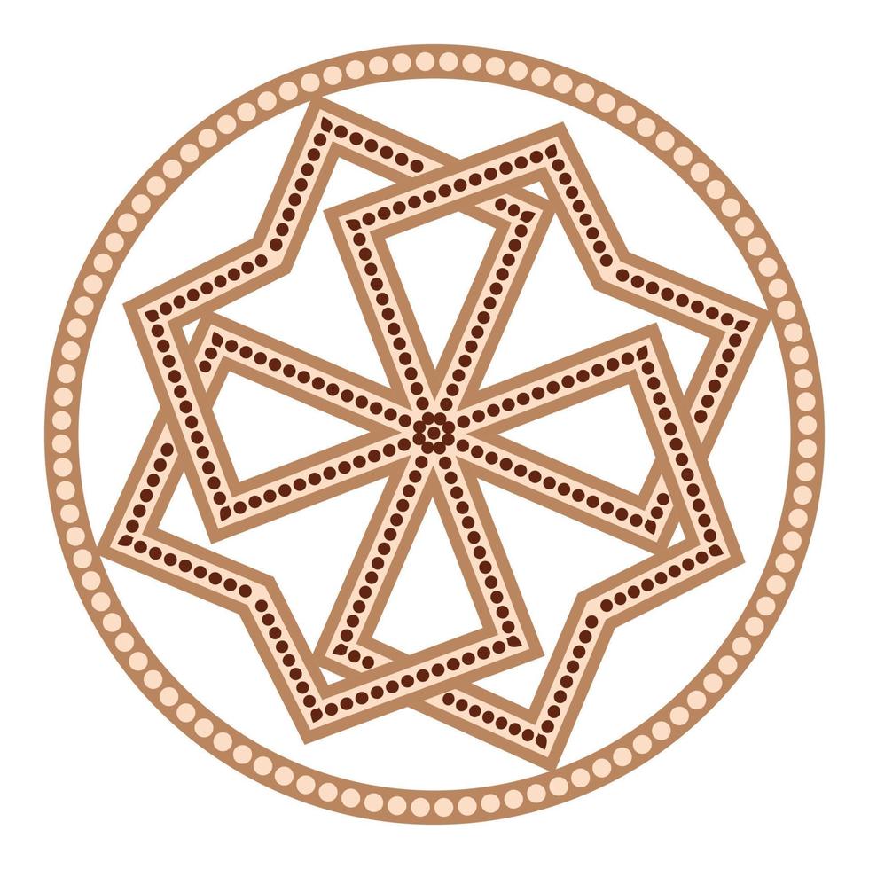 Molvinets, a Slavic symbol decorated with Scandinavian weaving ornaments. Beige trendy, design with runes vector