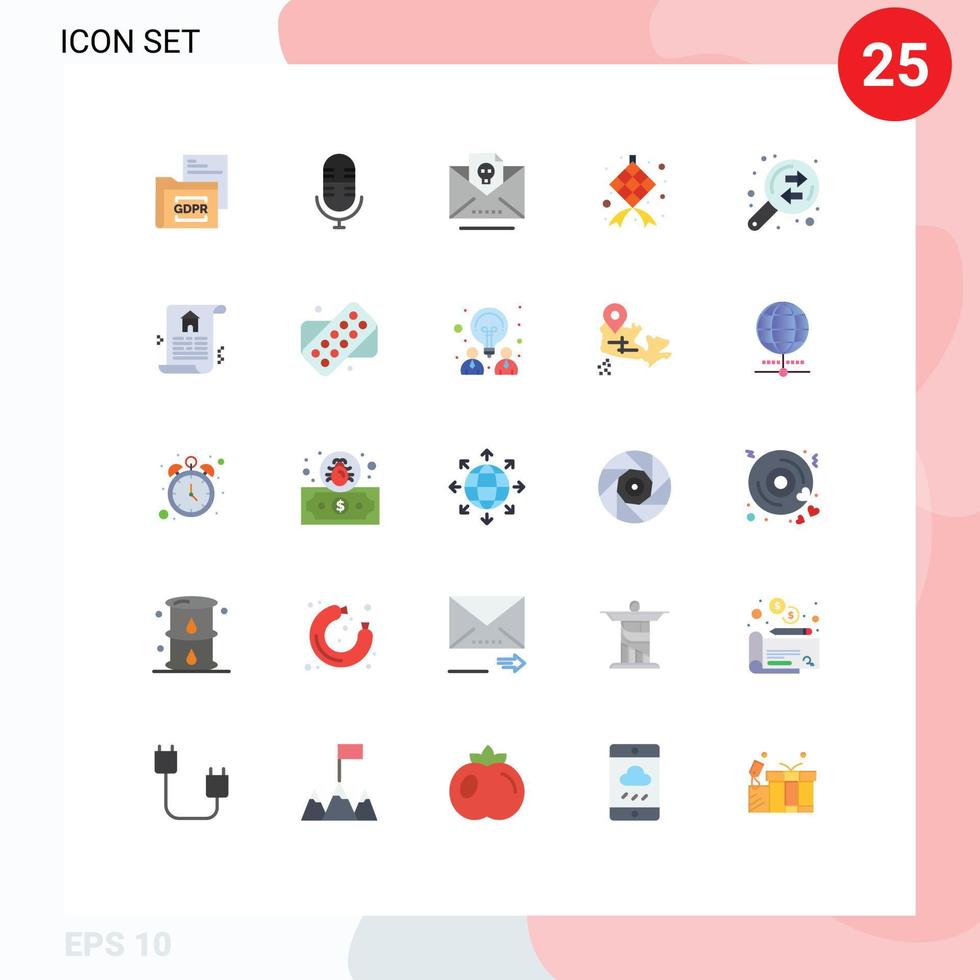Modern Set of 25 Flat Colors and symbols such as exchange business dead muslim decoration Editable Vector Design Elements