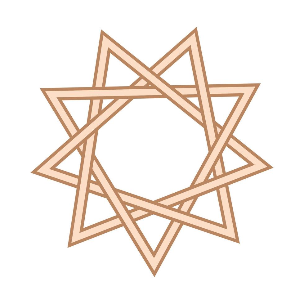 a Slavic symbol decorated with an ornament of Scandinavian weaving. Beige trendy, design with runes and sun vector