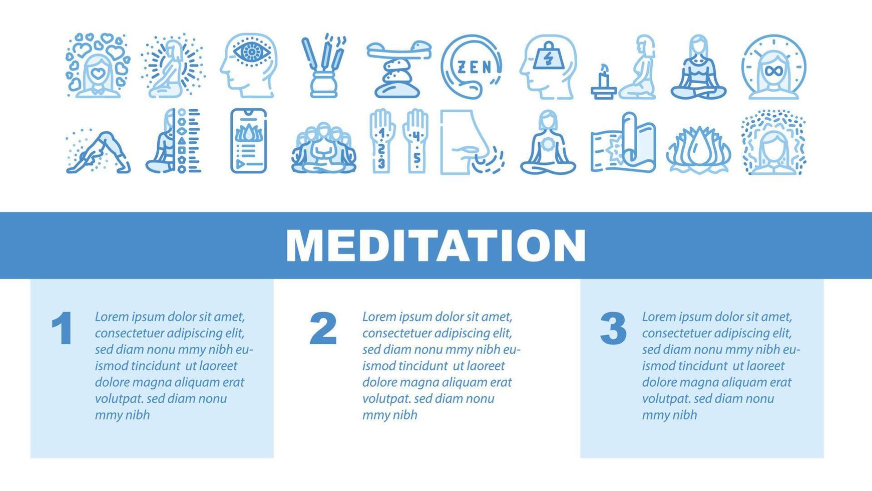 Meditation Wellness Occupation Landing Header Vector