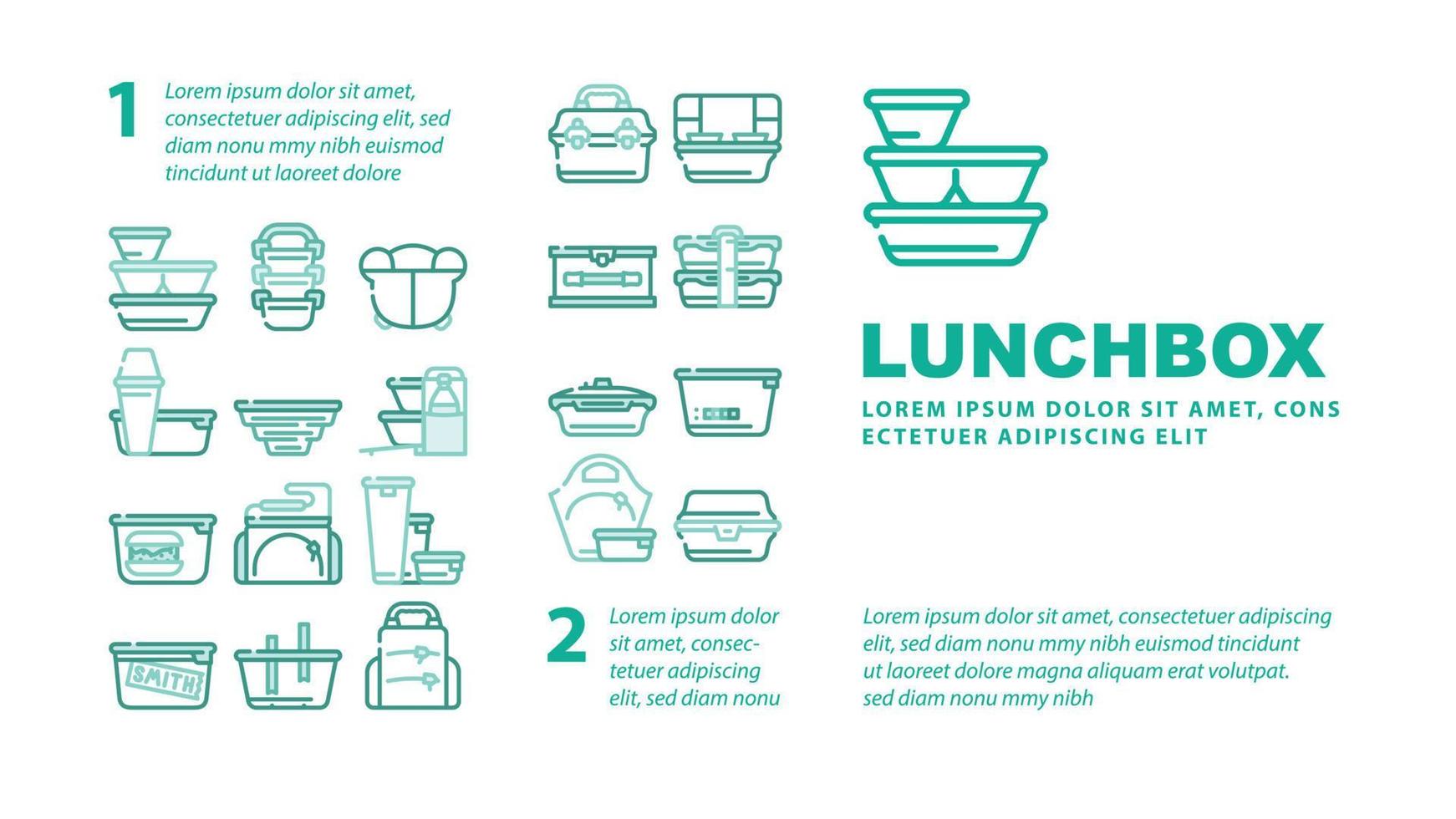 Lunchbox Dishware Landing Header Vector