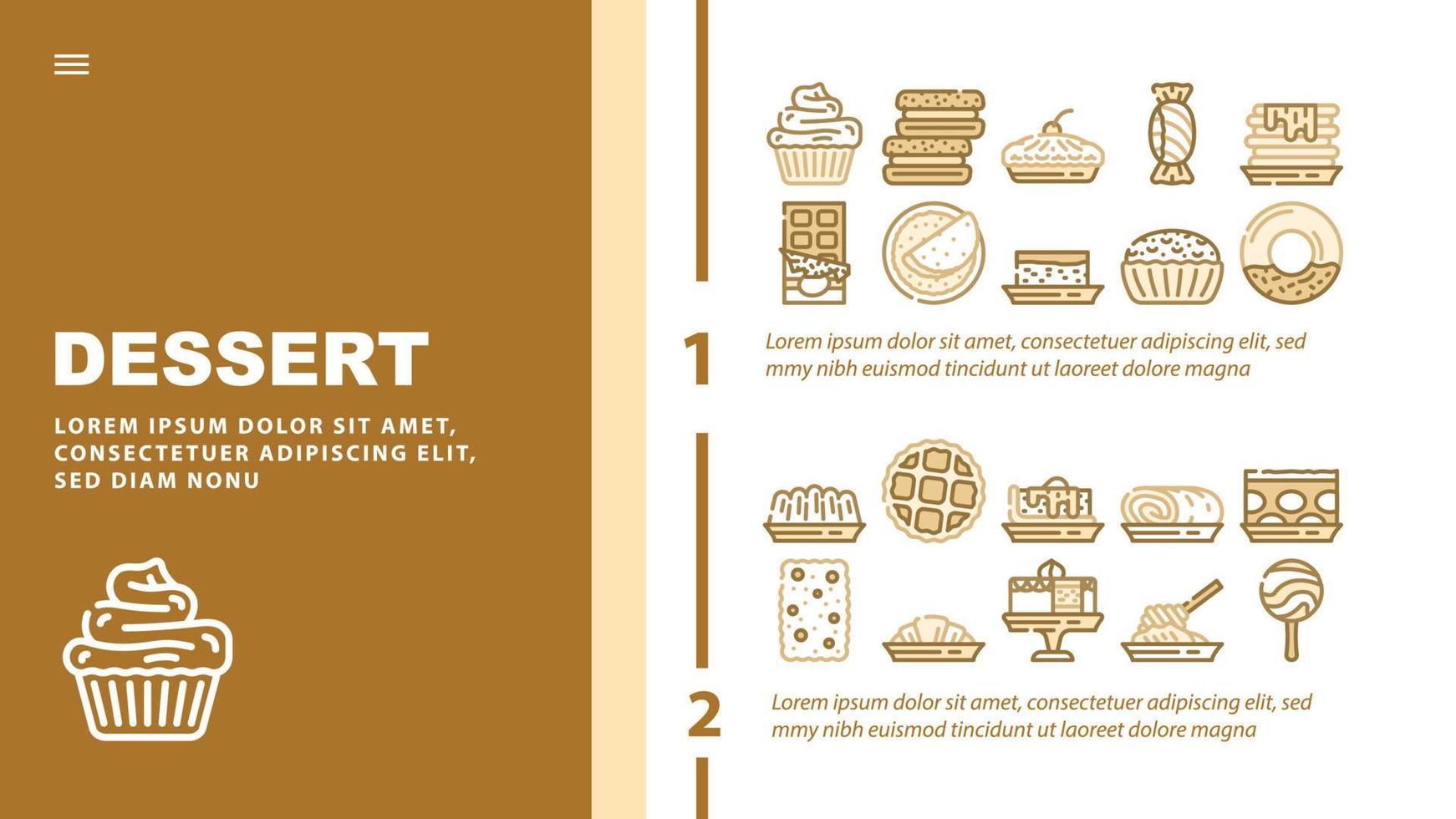 Dessert Delicious Food Landing Header Vector