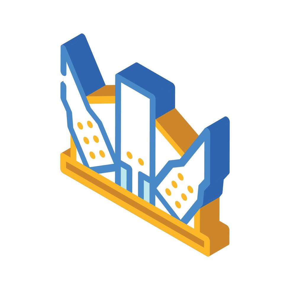 modern metal frame building isometric icon vector illustration