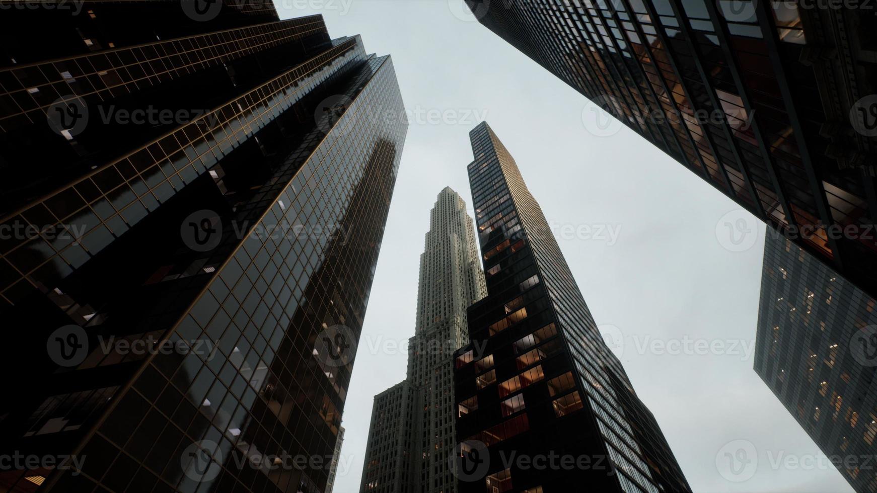 Looking up at office towers in Calgary photo