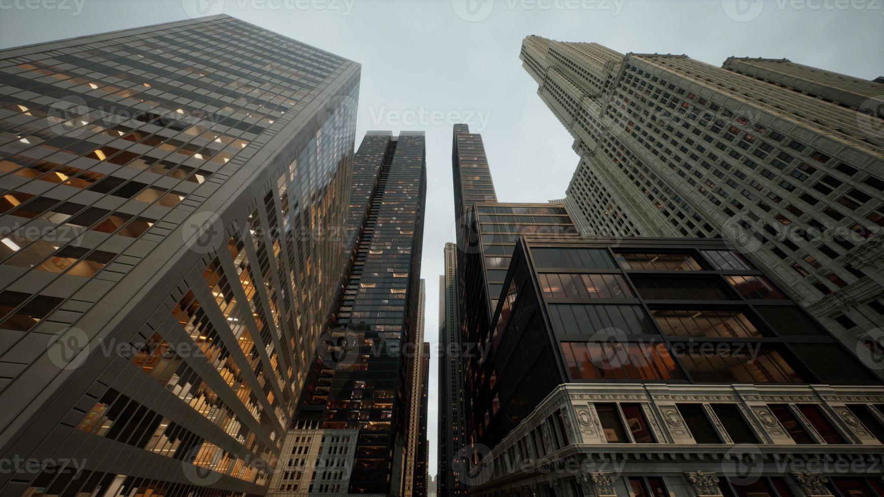 Looking up at office towers in Calgary photo