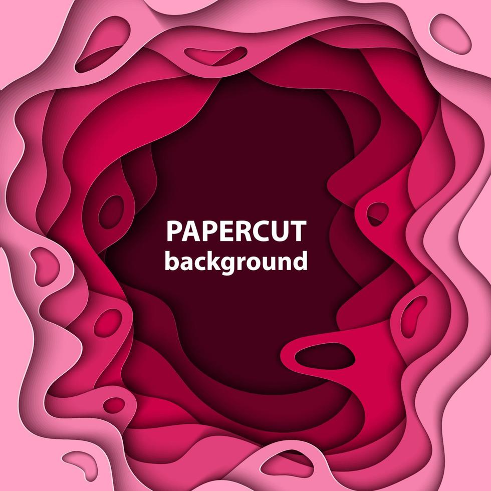 Vector background with magenta pink colorful paper cut shapes. 3D abstract paper art style, design layout for business presentations, flyers, posters, prints, decoration, cards, brochure