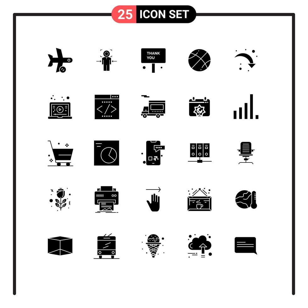 25 Creative Icons Modern Signs and Symbols of game basketball achieve thanks thank Editable Vector Design Elements