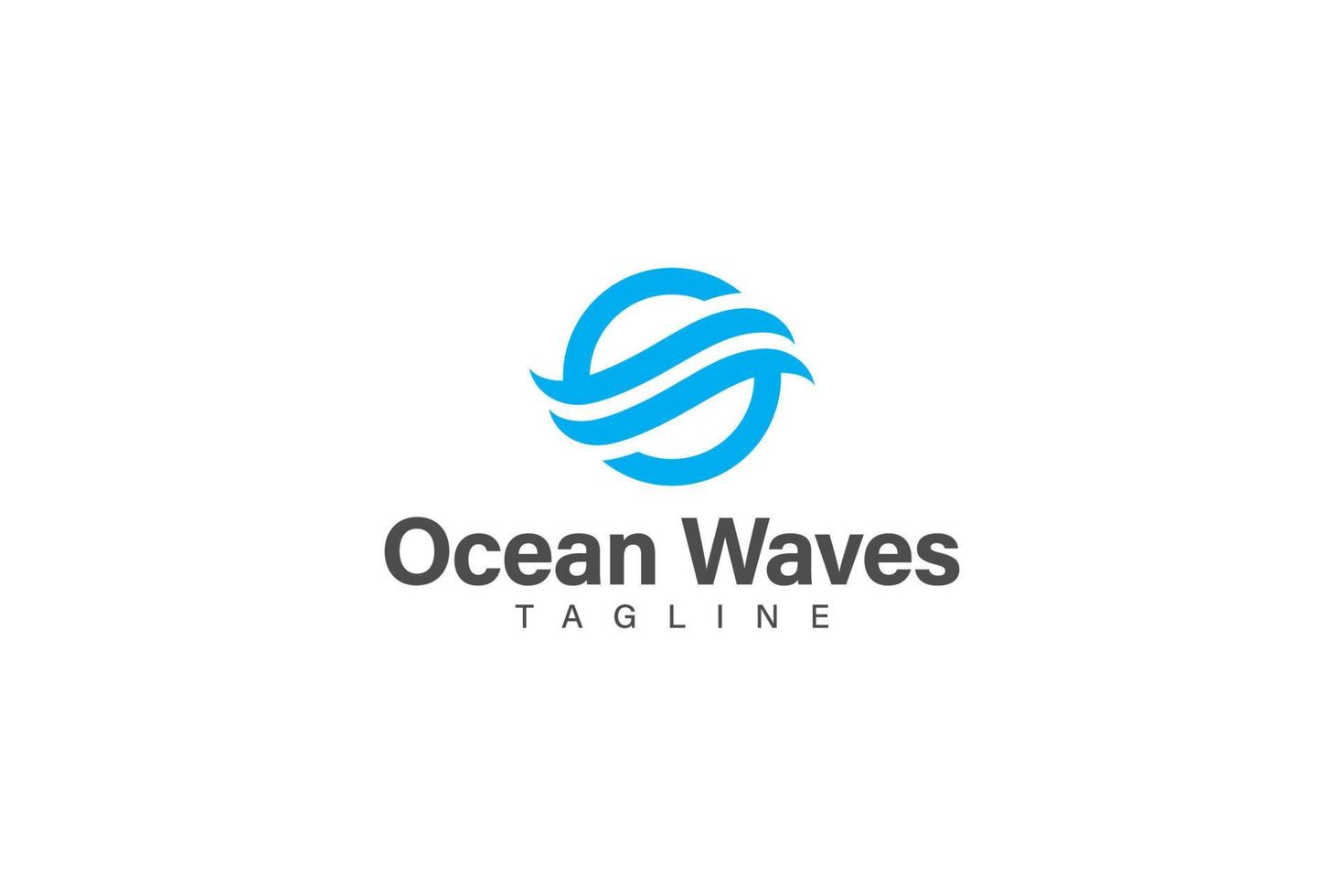 Ocean waves logo design vector