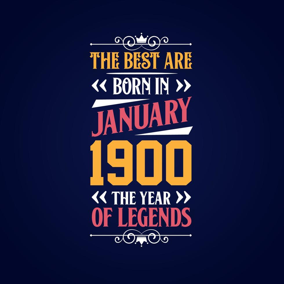 Best are born in January 1900. Born in January 1900 the legend Birthday vector