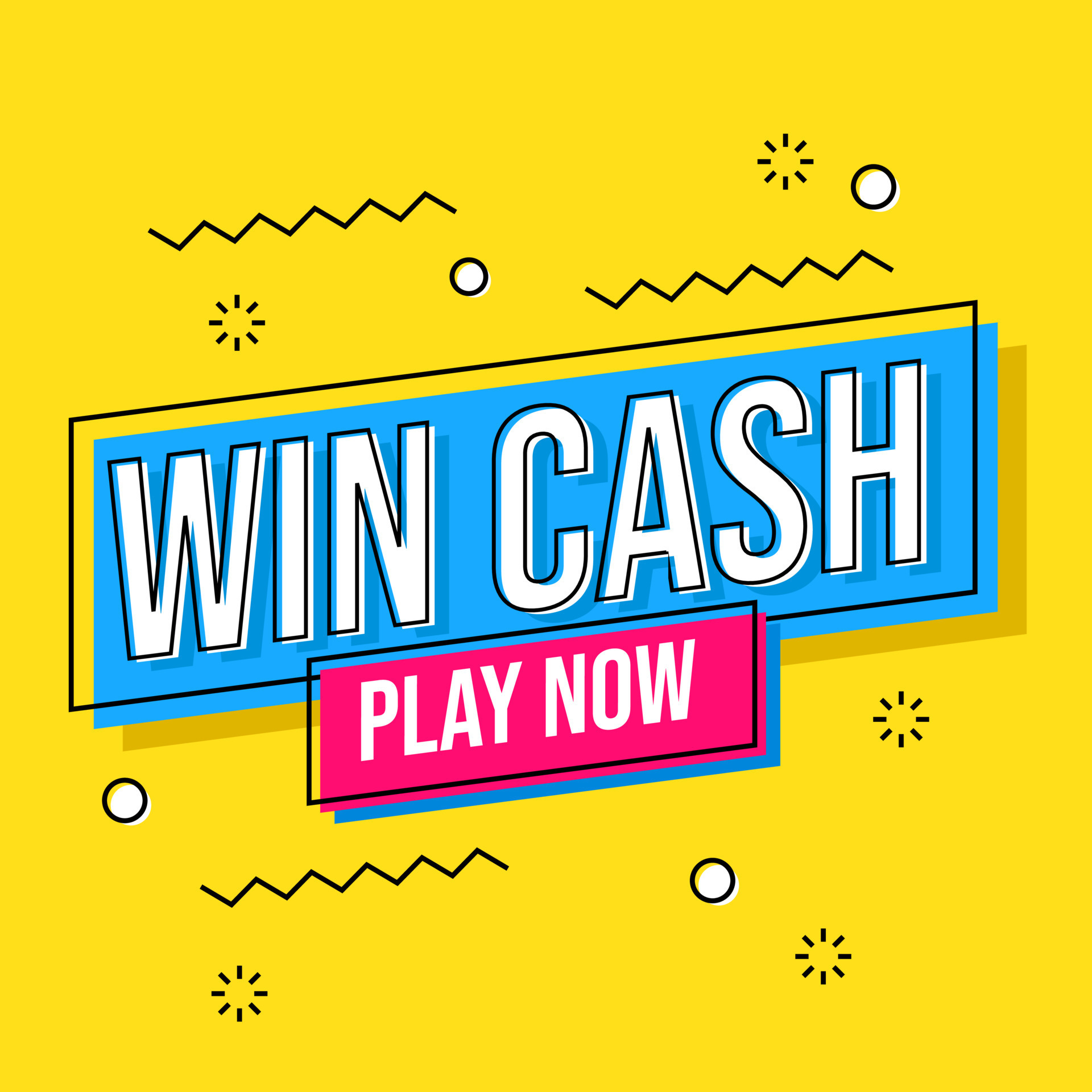 Play Now Online Games Win Cash Contest Dollars Banner Template Design  Vector 17285066 Vector Art at Vecteezy