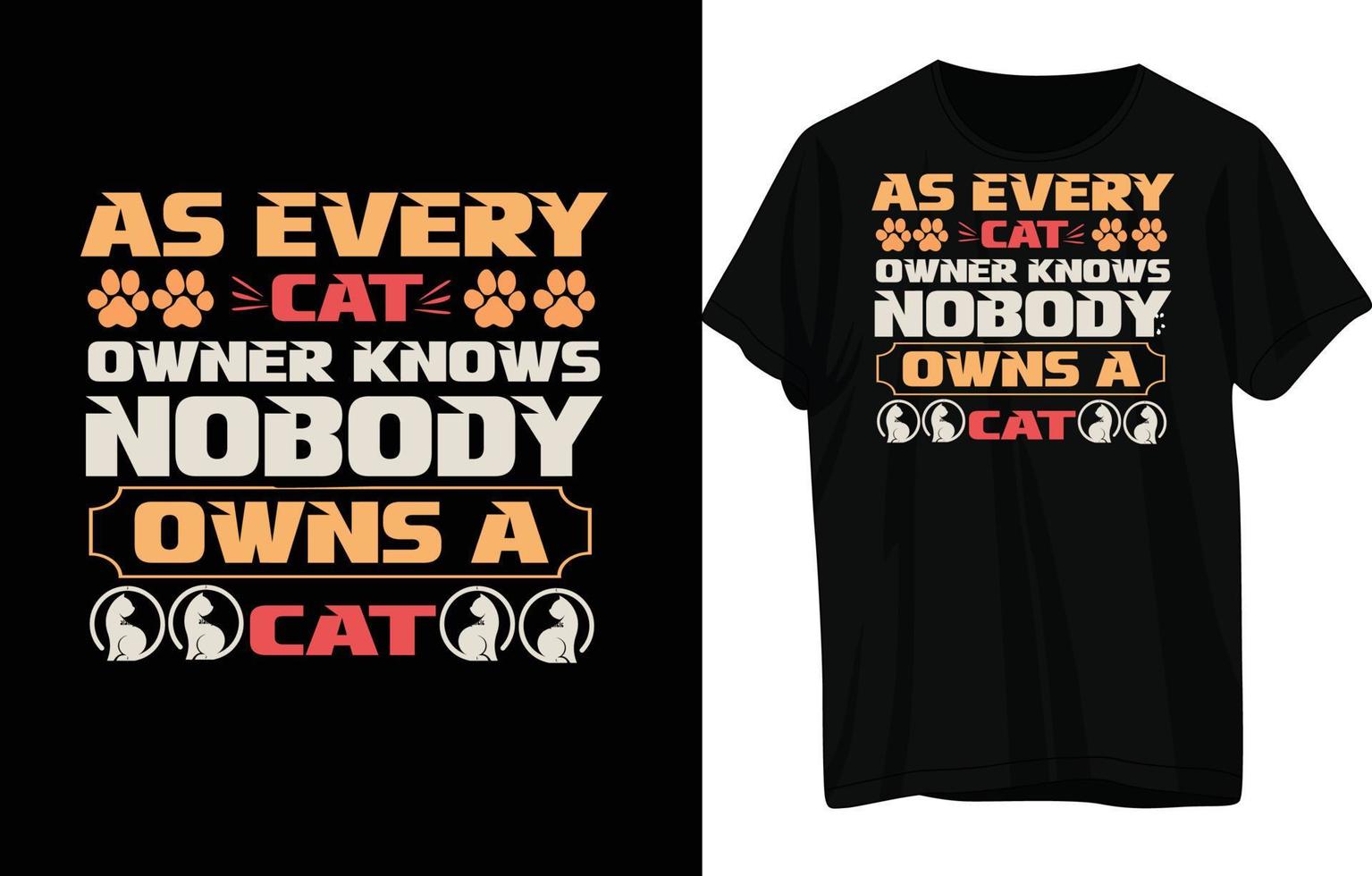 Cat T shirt Design vector