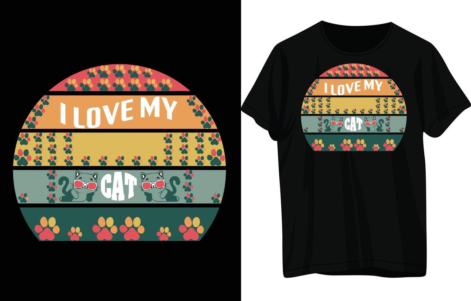 Cat T shirt Design vector