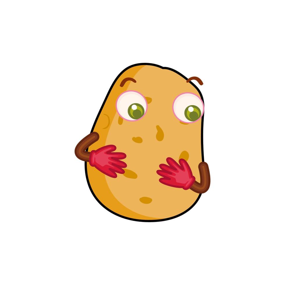 vector cartoon potato potato mascot, smile, happy, cute. vector illustration.