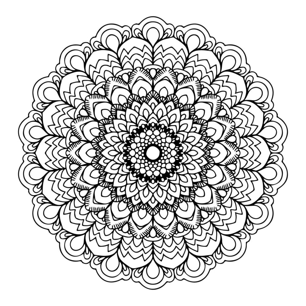 flor de mándala. patrón circular en forma de mandala para henna, mehndi, tatuaje, decoración. dibujo oriental, idea para colorear. vector