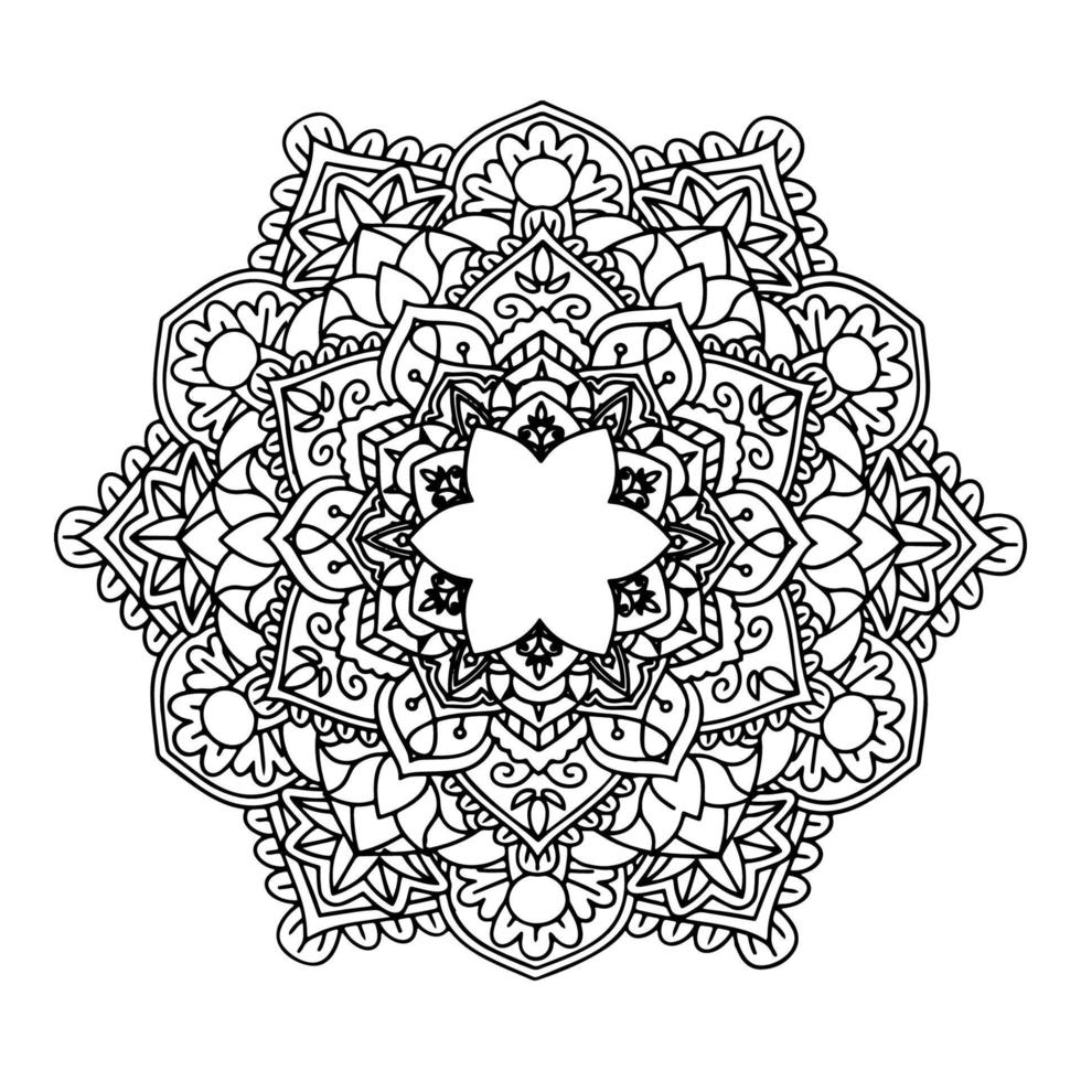 flor de mándala. patrón circular en forma de mandala para henna, mehndi, tatuaje, decoración. dibujo oriental, idea para colorear. vector