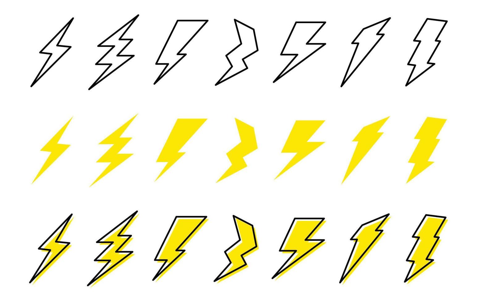 conjunto de dibujos animados de rayos. símbolo de electricidad signo de vector de carga. 17285433 Vector en Vecteezy conjunto de dibujos animados de rayos. símbolo de electricidad signo de vector de carga. 17285433 Vector en Vecteezy
