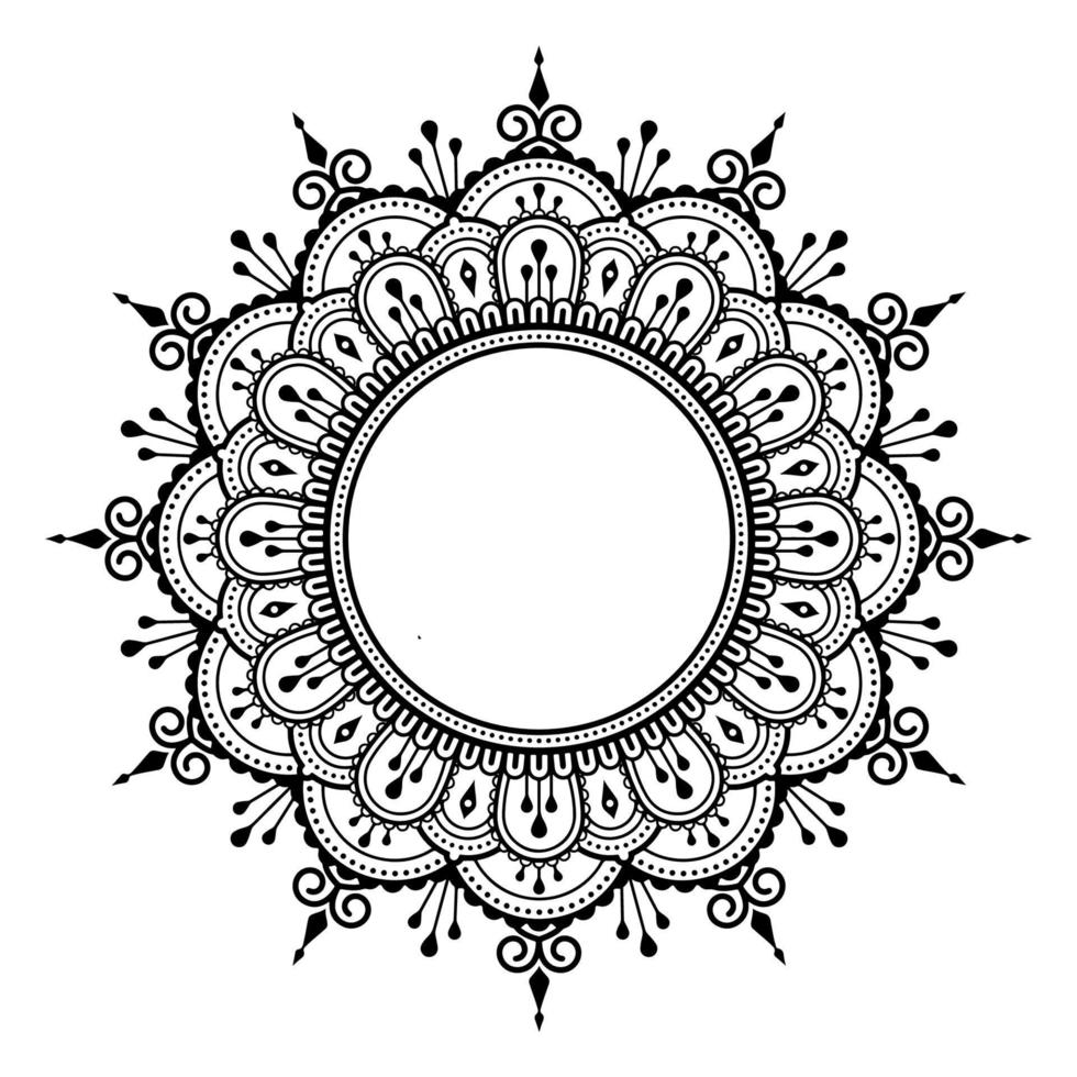 flor de mándala. patrón circular en forma de mandala para henna, mehndi, tatuaje, decoración. dibujo oriental, idea para colorear. vector